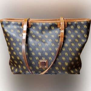 Dooney & Bourke Classic Monogram Gretta Brown T’Moro Satchel/Tote